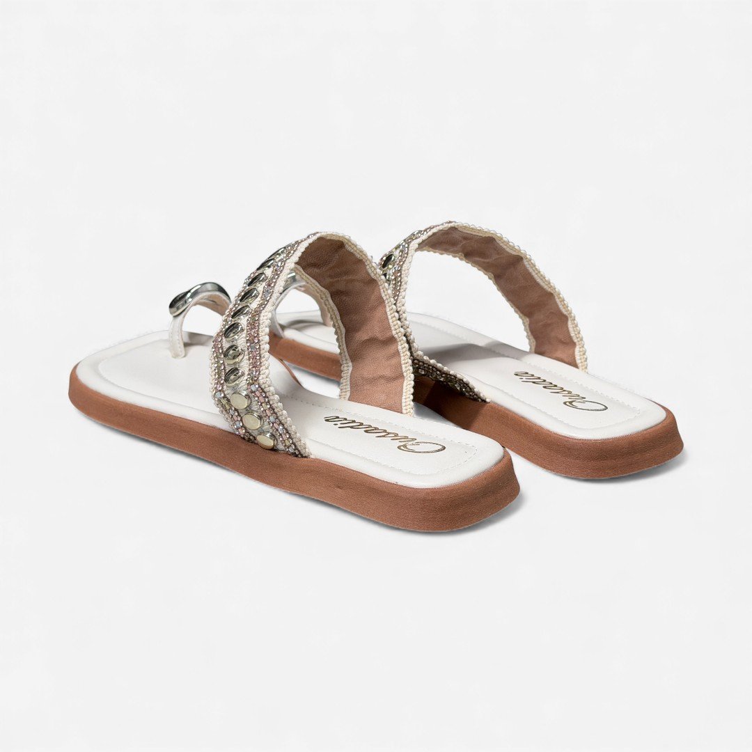 Chinelo Slide Manta Étnica e Pedras Off White Off White 5