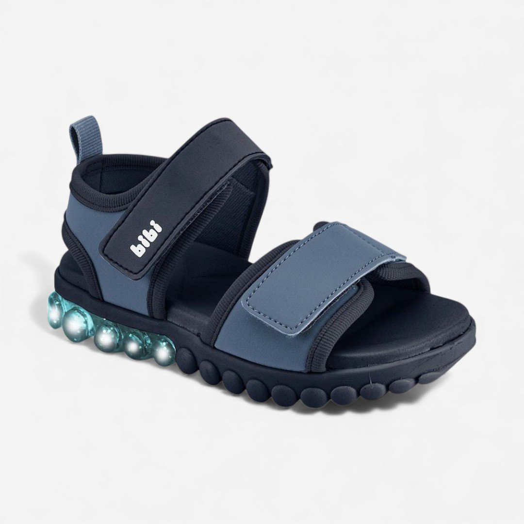 Sandália Papete Bibi Infantil Com Luz Azul Marinho
