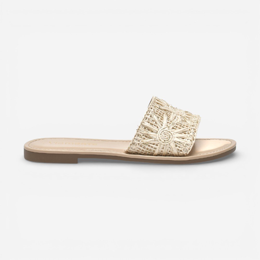 Rasteira Via Marte Rafia Off White