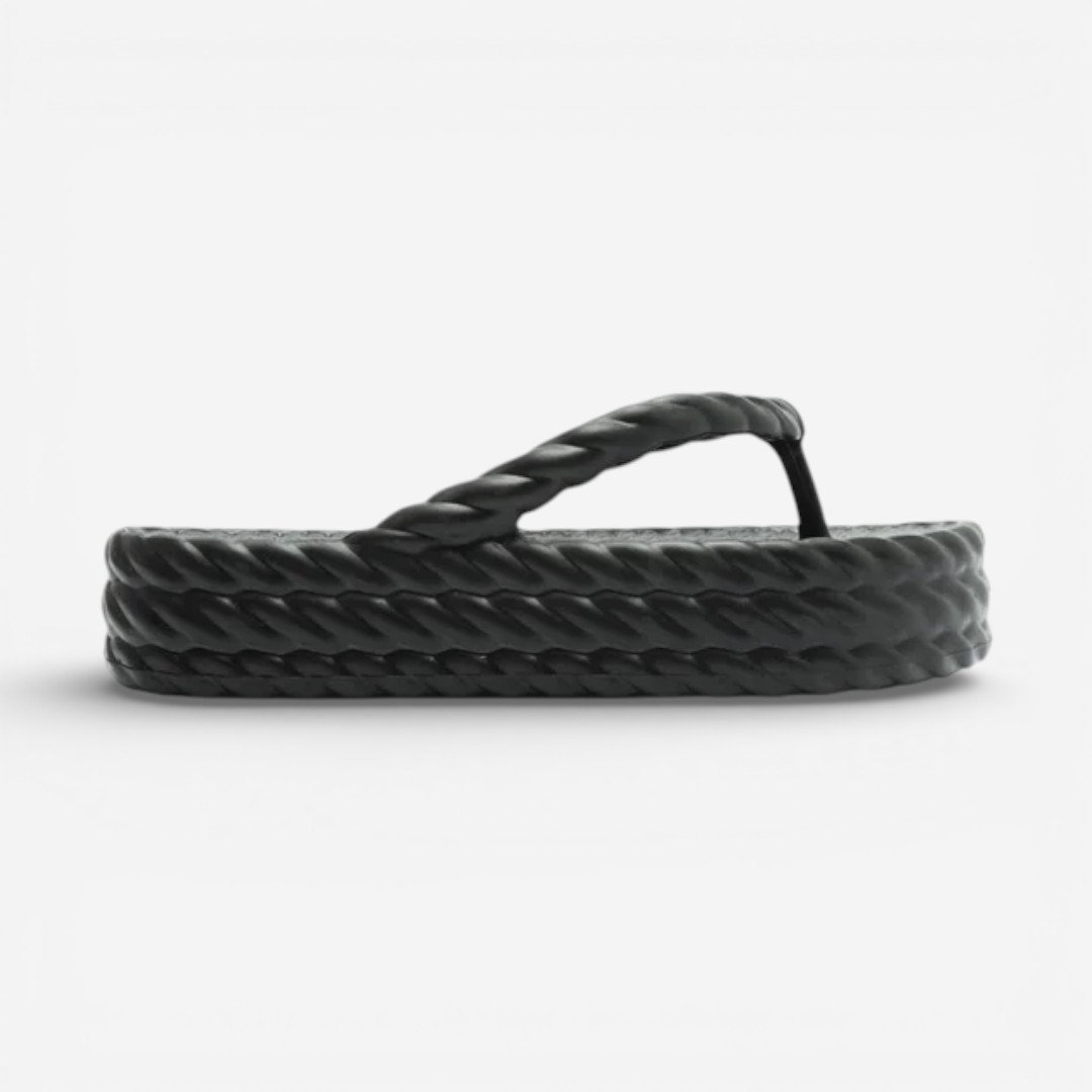 Tamanco Brizza Flatform Marrocos Mid Preto