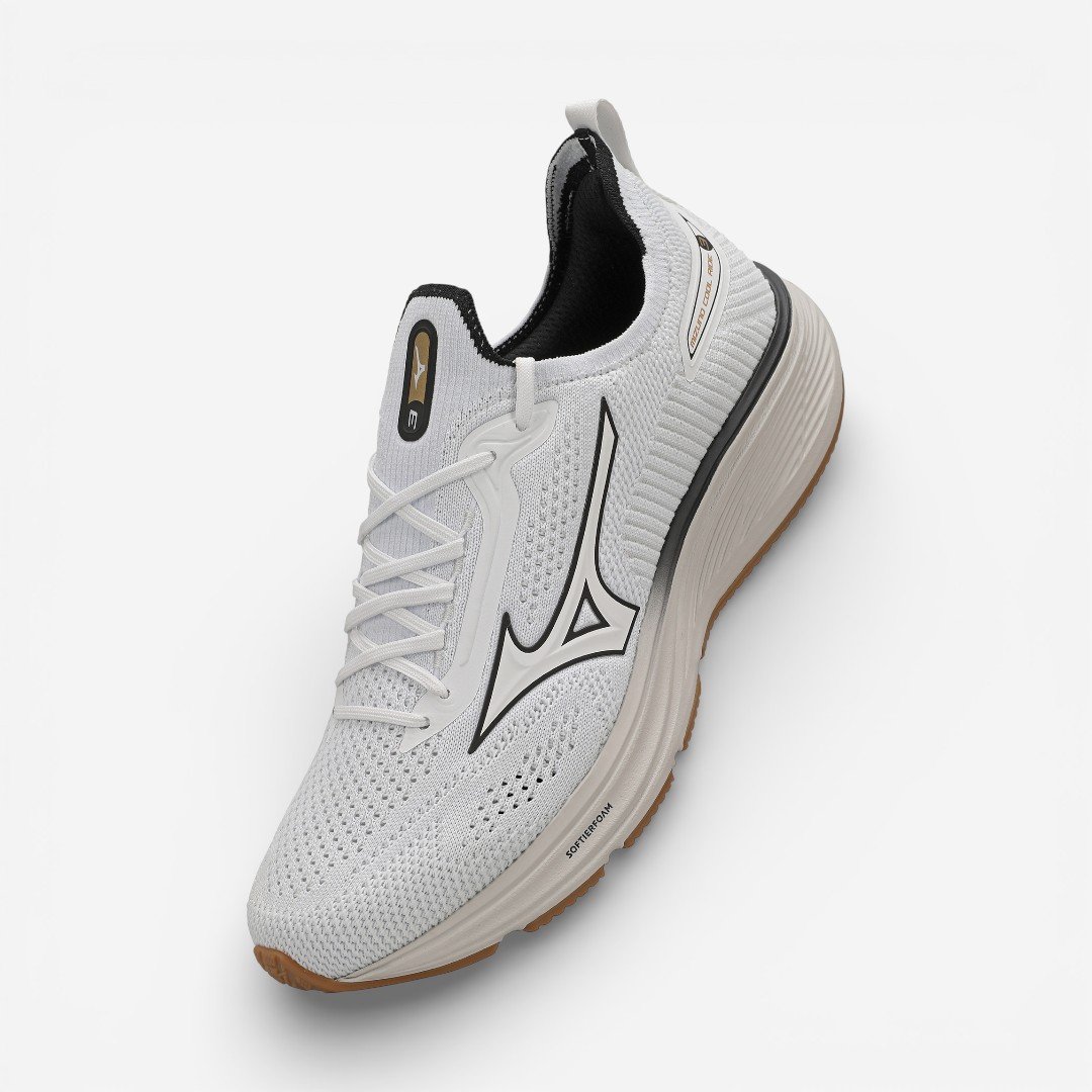 Tênis de Corrida Masculino Mizuno Cool Ride 3 Branco Branco 2