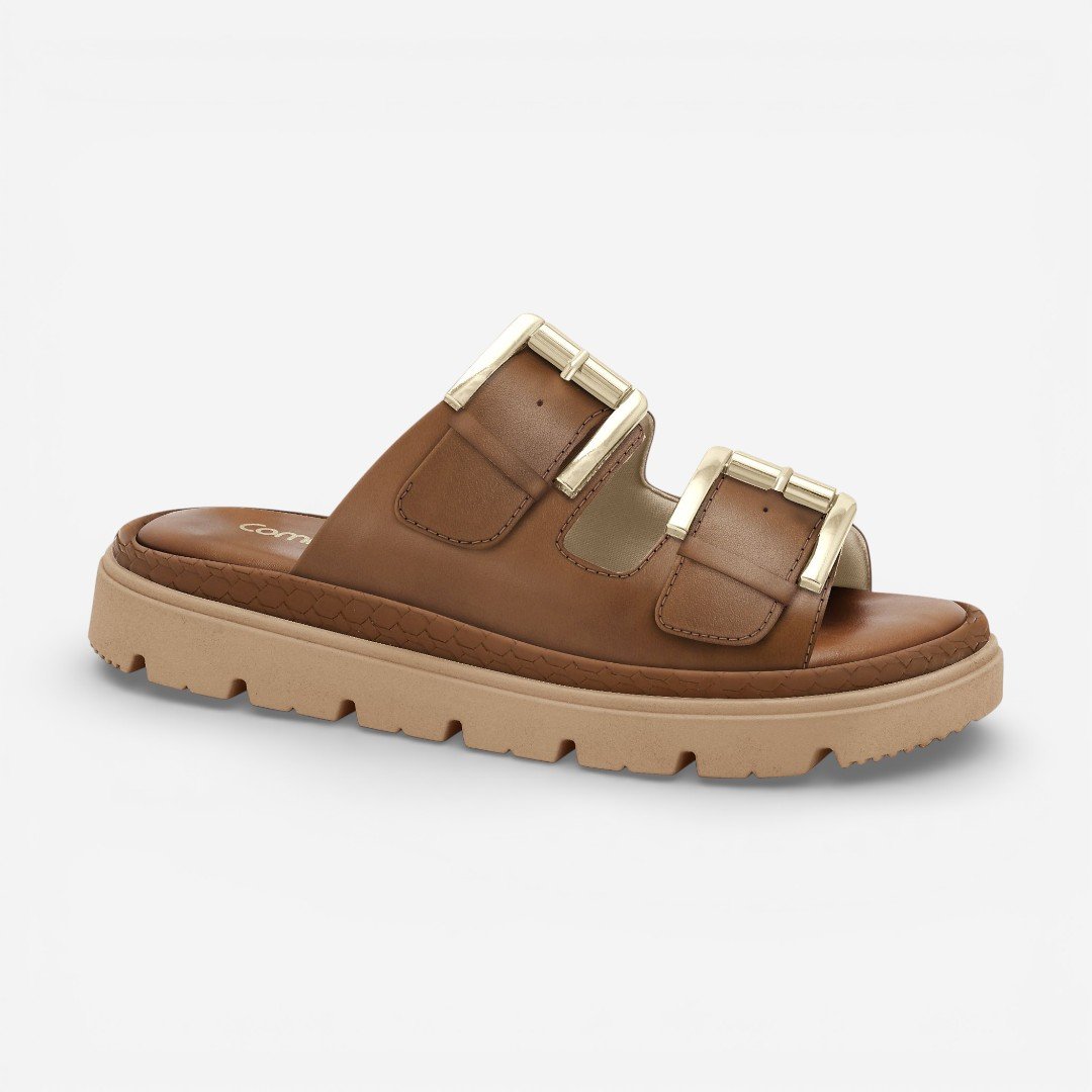 Tamanco Comfortflex Tratorado Marrom Marrom 2