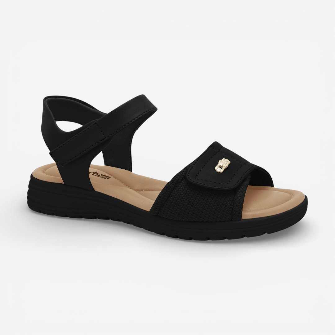 Sandália Rasteira Comfortflex Preta Preto 2