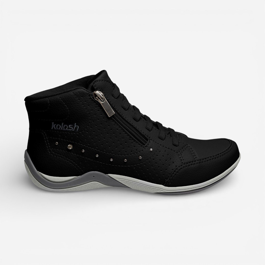 Tênis Kolosh Casual Cano Alto Preto Preto 2
