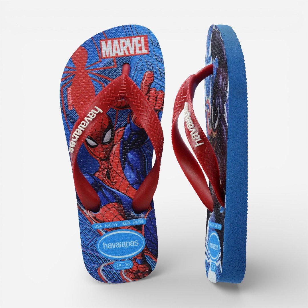 Chinelo Havaianas Infantil Top Marvel II Homem Aranha Vermelho 5