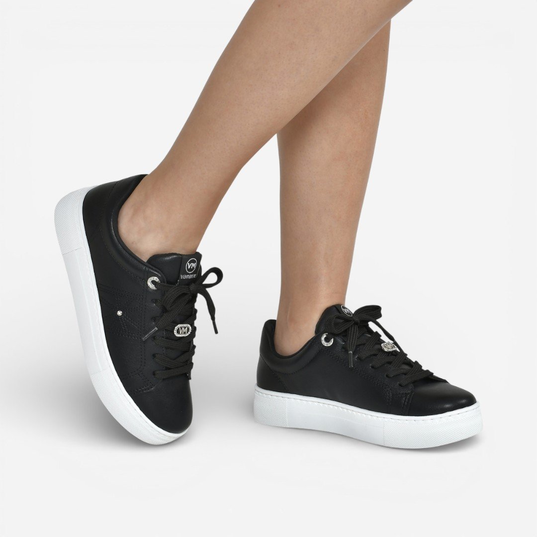 Tênis Via Marte Casual Feminino Preto Preto 2