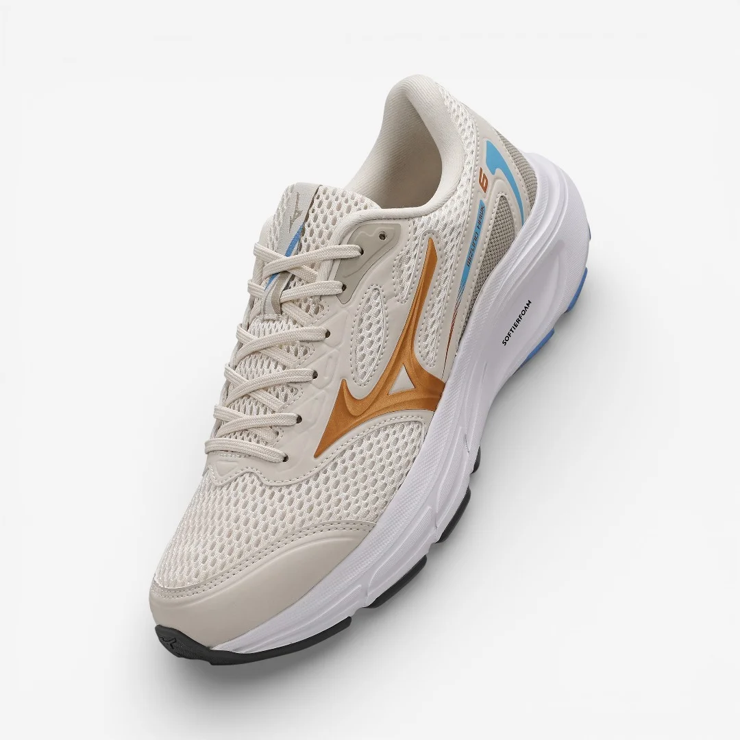 Tênis de Corrida Feminino Mizuno Hawk 6 Bege Bege 2