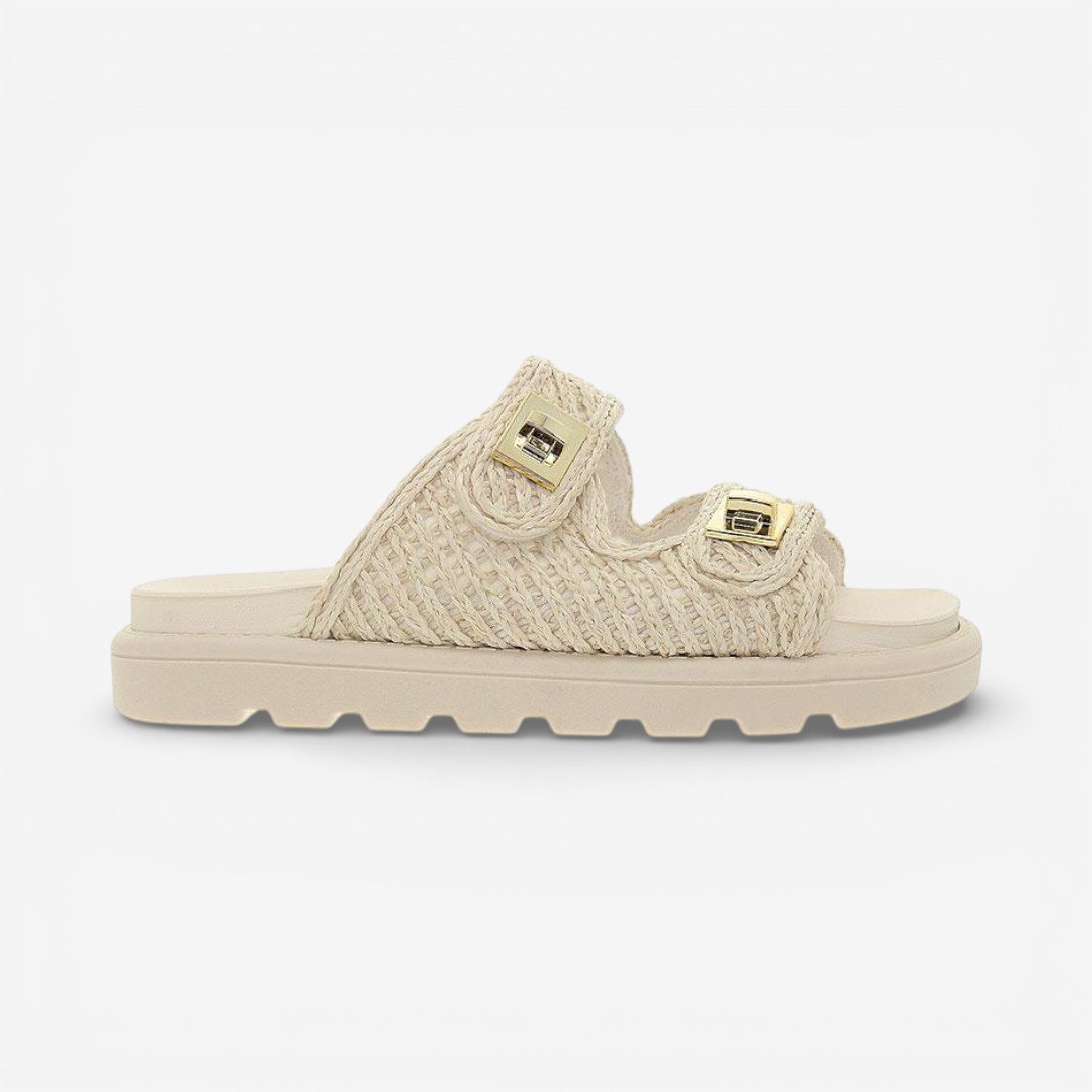 Chinelo Papete Vizzano Feminino Tressê Off White