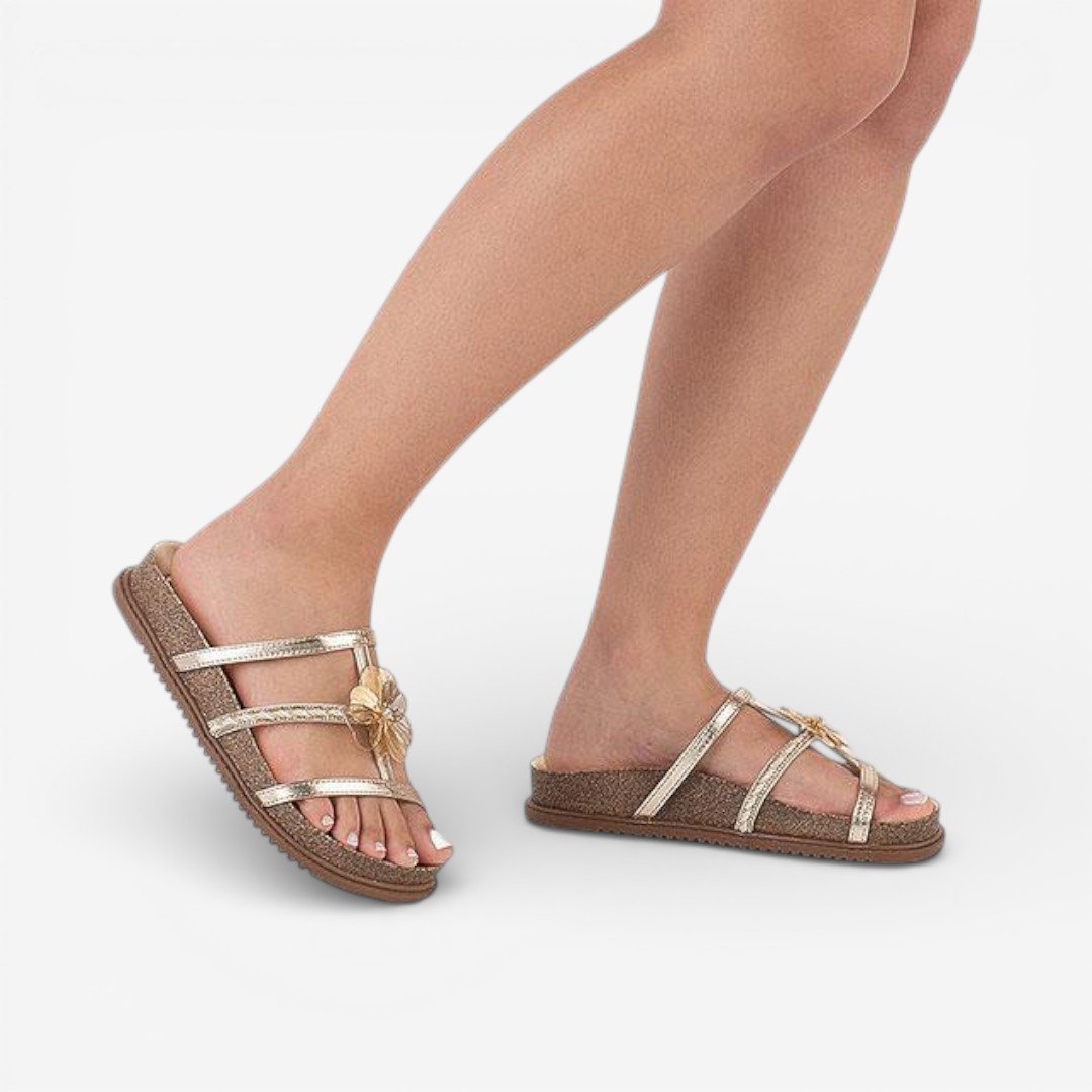 Tamanco Papete Beira Rio Metalizado Dourado Dourado 2