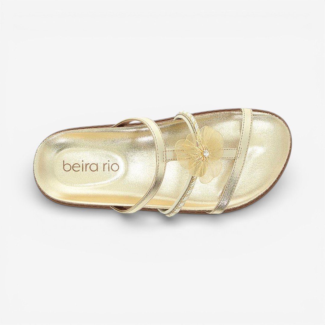 Tamanco Papete Beira Rio Metalizado Dourado Dourado 6