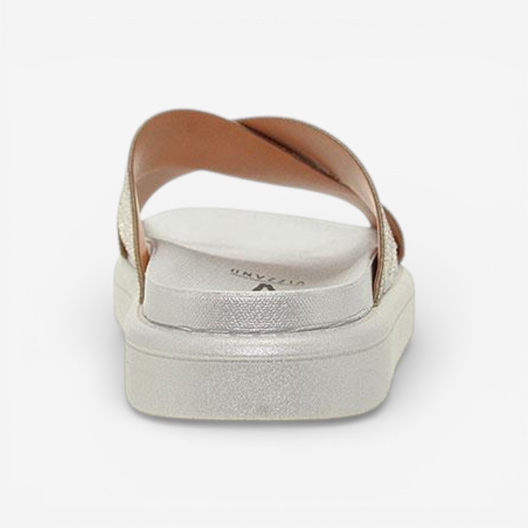 Tamanco Vizzano Slide Metalizado com Brilho Prata Prata 5