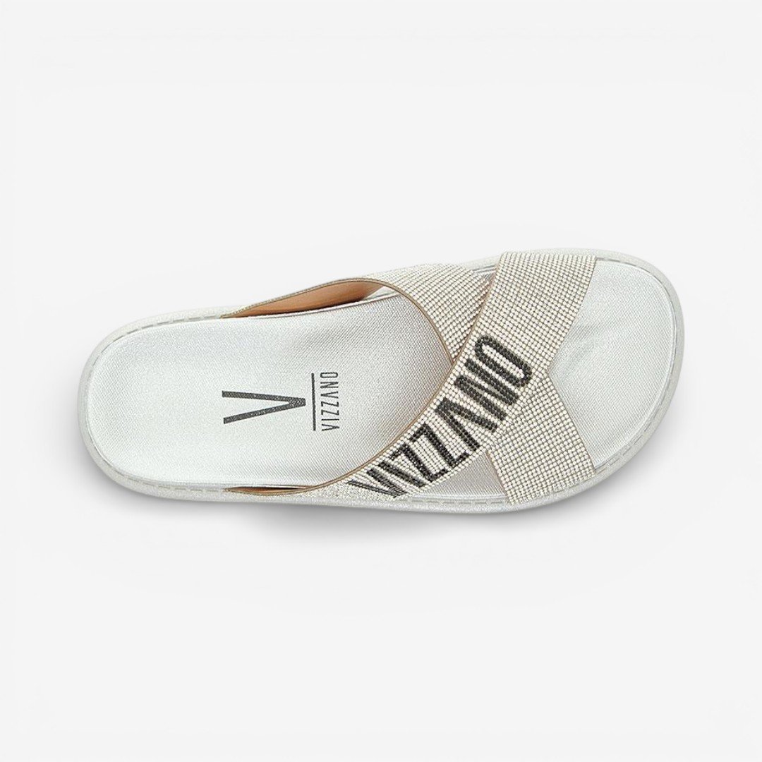 Tamanco Vizzano Slide Metalizado com Brilho Prata Prata 6