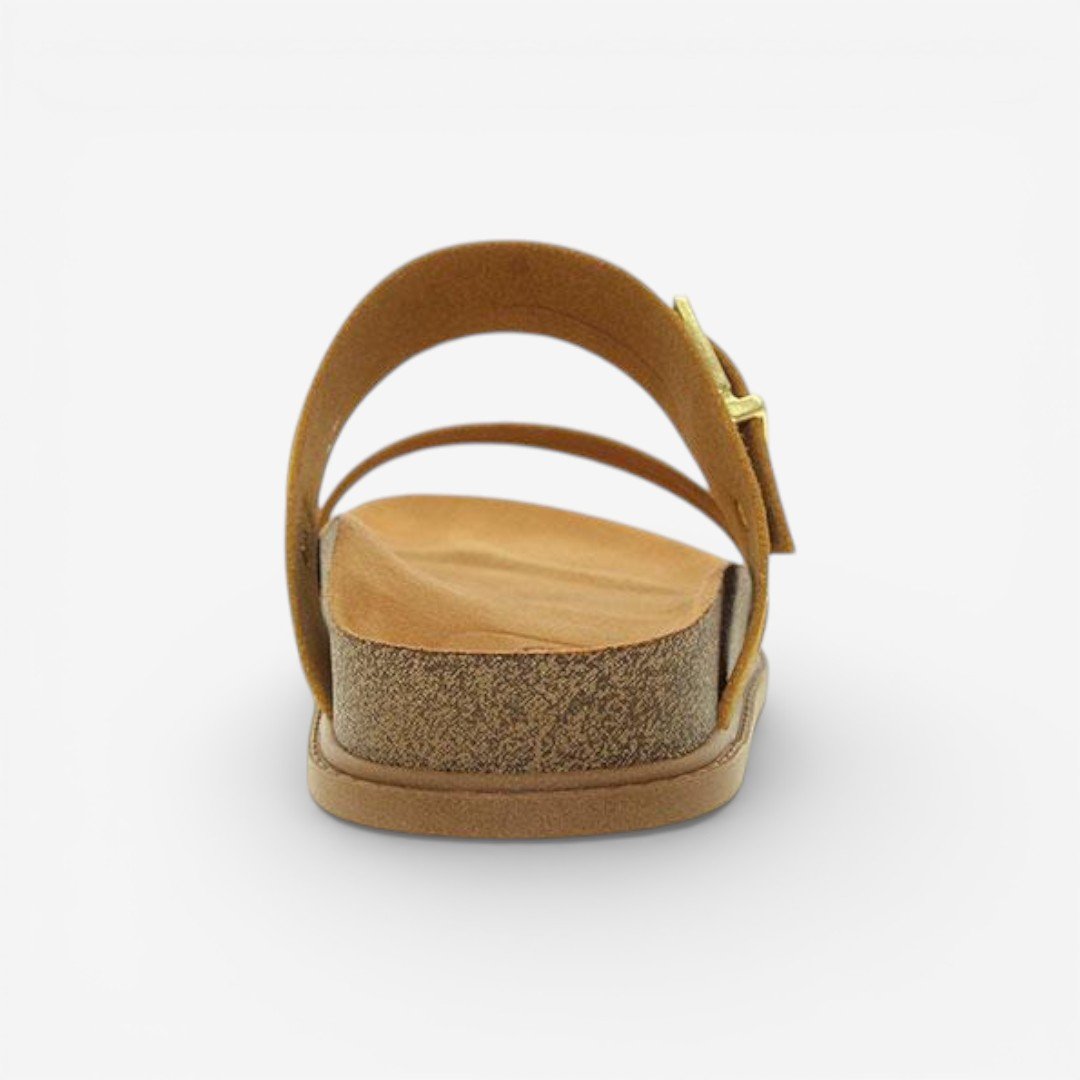 Tamanco Papete Beira Rio Camurça Caramelo Marrom 5