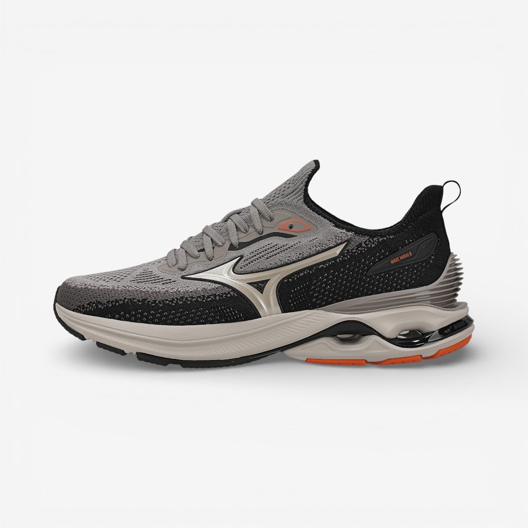 Tênis De Corrida Masculino Mizuno Wave Mirai 8 Cinza