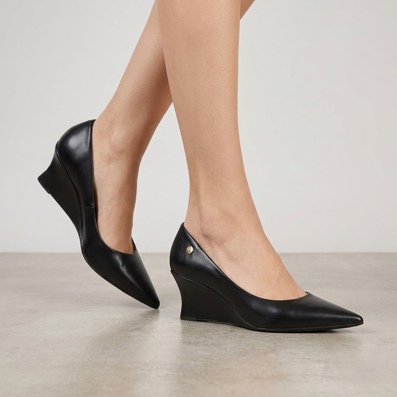 Scarpin Vizzano Anabela Preto Preto 2