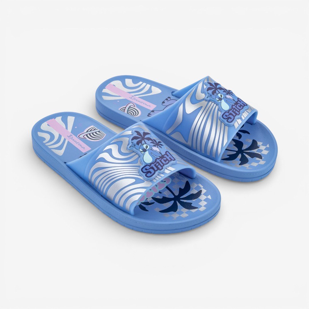 Chinelo Slide Infantil Disney Stitch Fun Ipanema Azul Azul 2