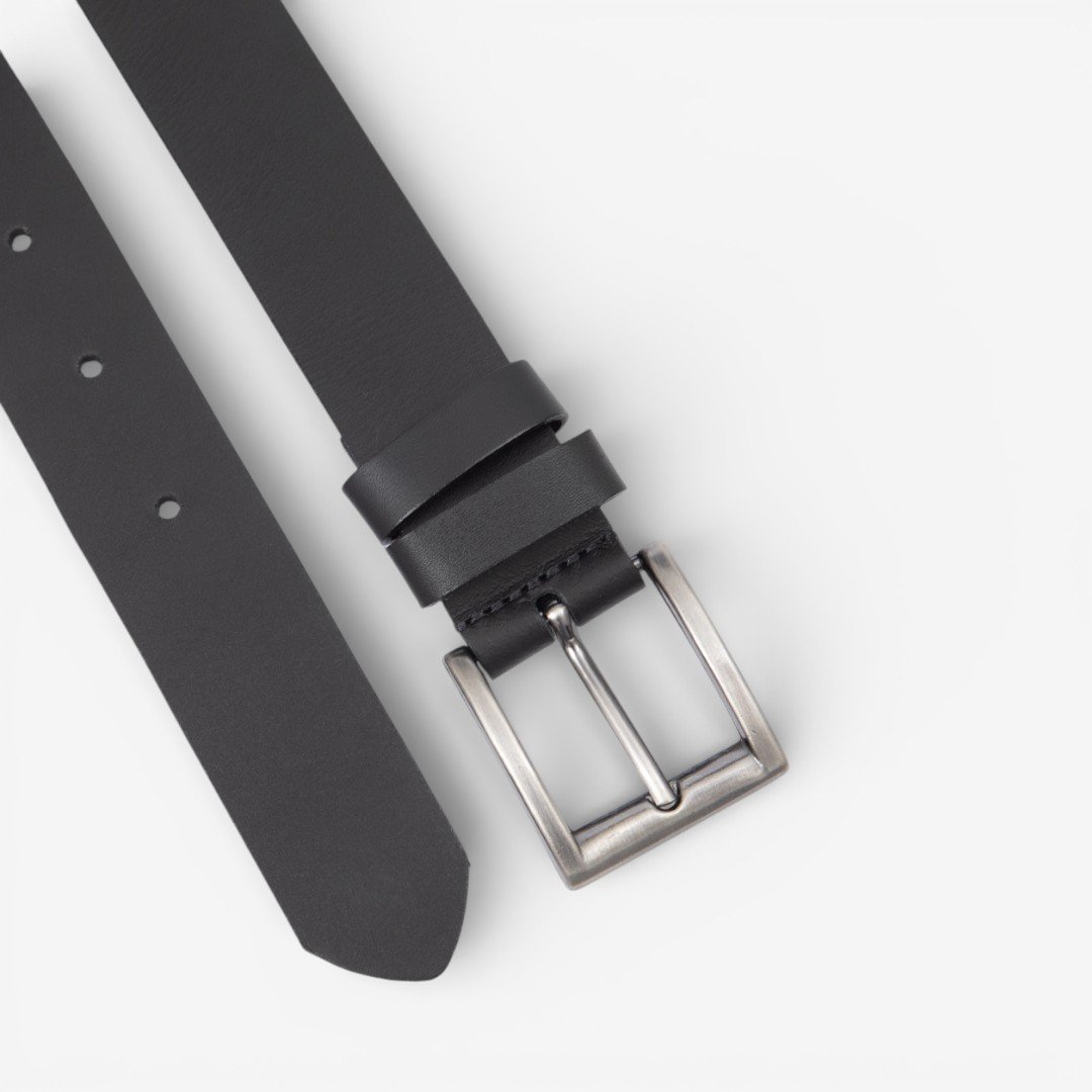 Cinto Masculino Em Couro Preto Preto 2