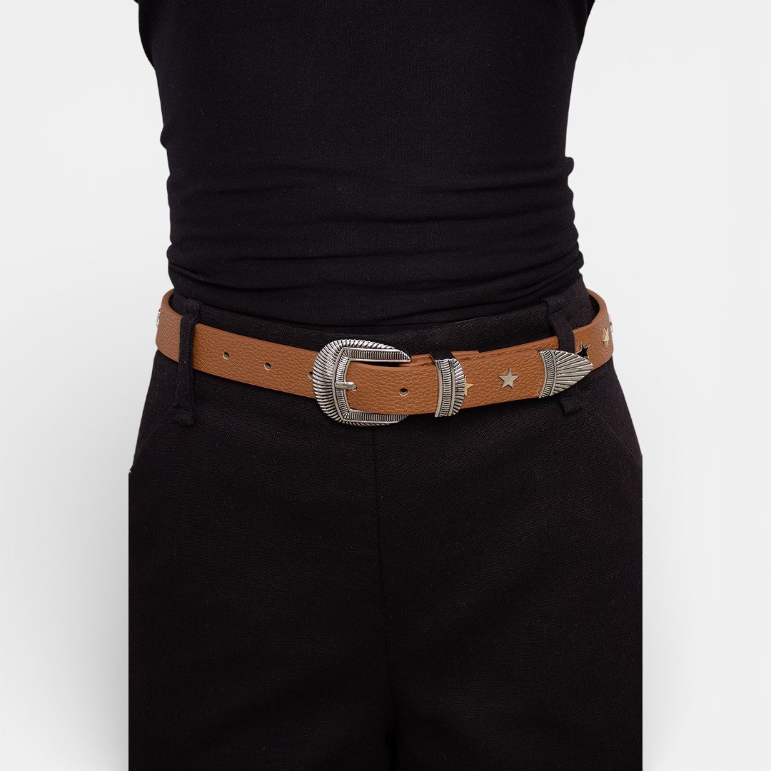 Cinto Star Western Feminino Caramelo Marrom 2