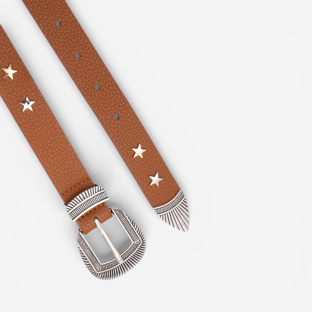 Cinto Star Western Feminino Caramelo Marrom 3