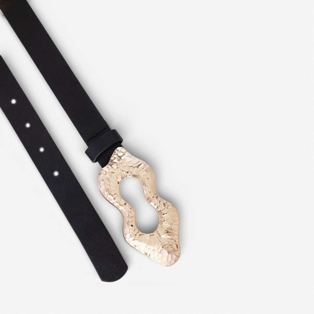 Cinto Feminino Fivela Orgânica Preto Preto 3