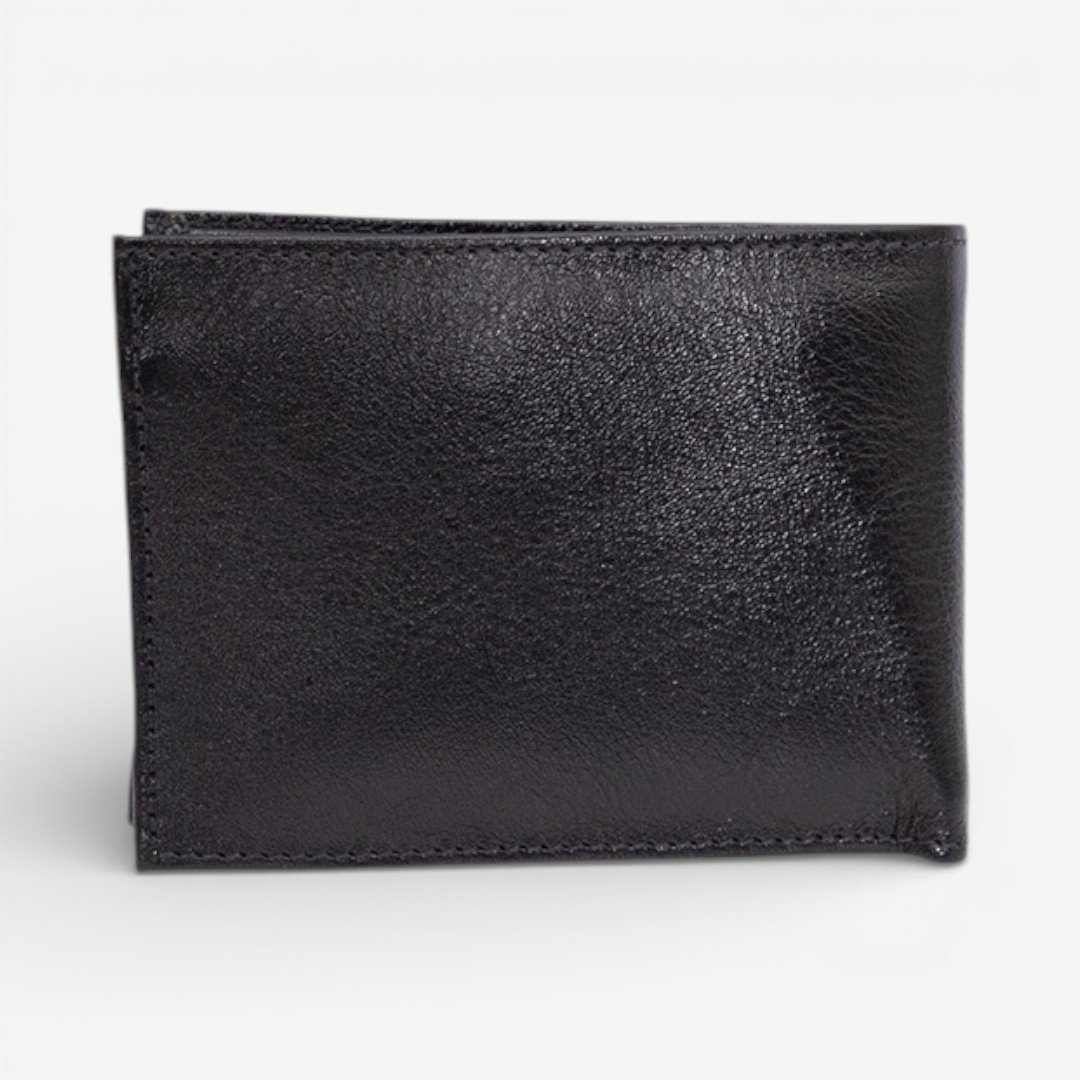 Carteira Masculina Em Couro Preto Preto 3