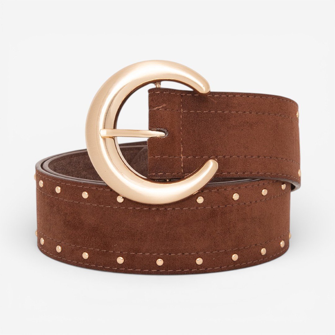 Cinto Feminino Camurça Caramelo Escuro Marrom 2