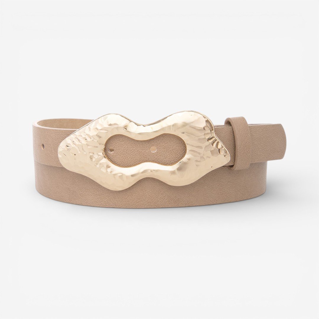 Cinto Feminino Fivela Orgânica Bege