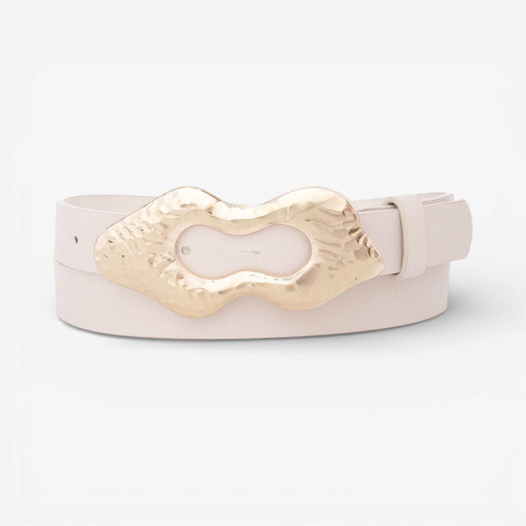 Cinto Feminino Fivela Orgânica Off White Branco 2