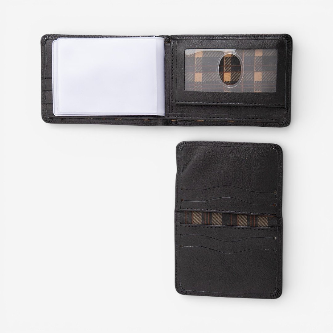 Carteira Masculina Em Couro Preto Preto 2