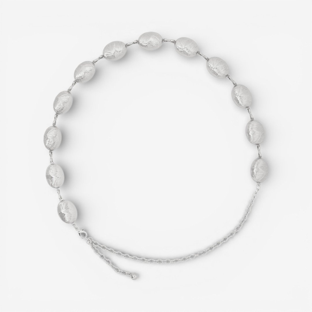 Cinto Corrente Oval Feminino Prata Prata 2