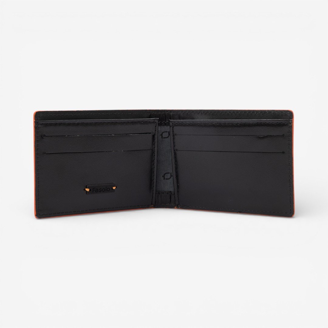 Carteira Masculina Em Couro Preto Preto 2