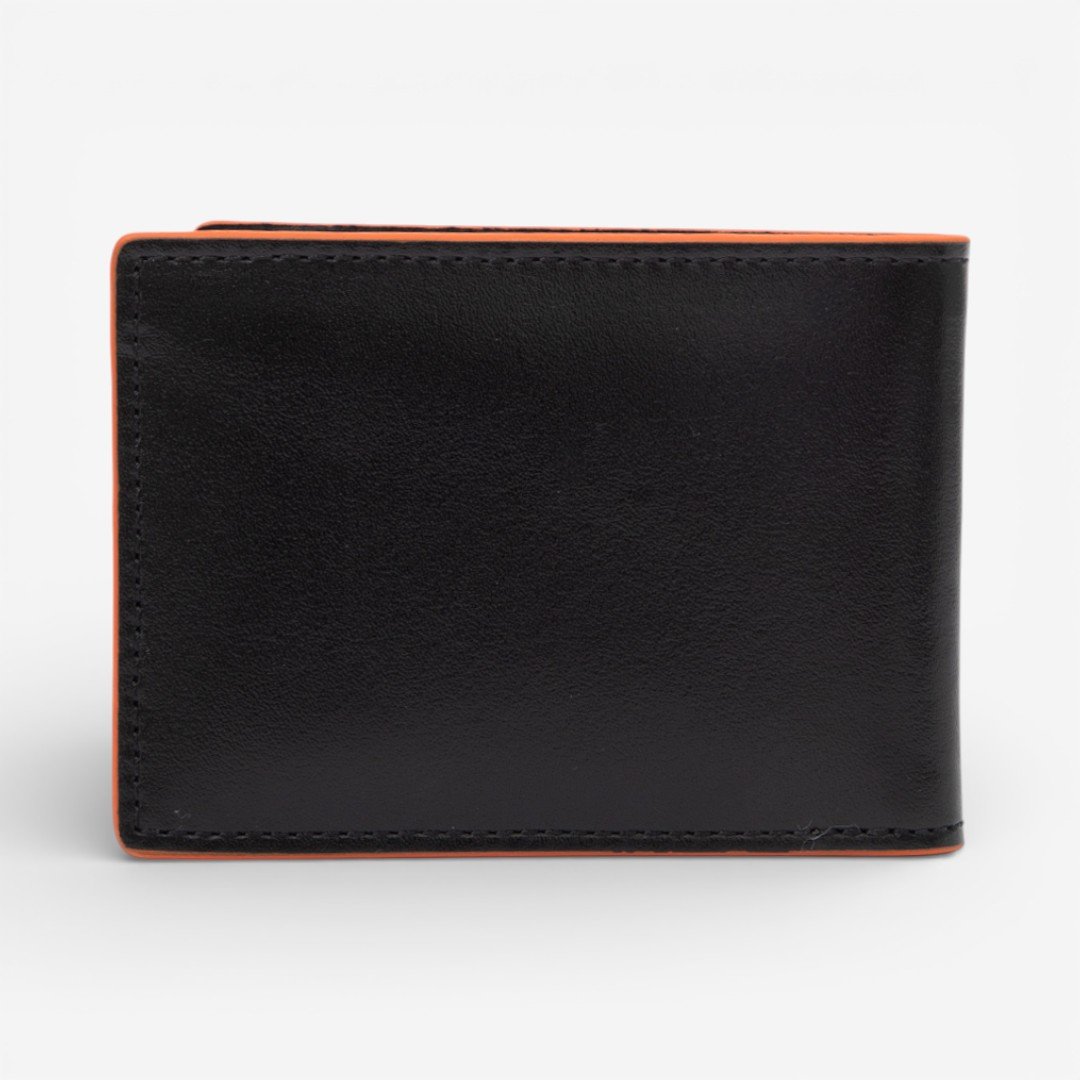 Carteira Masculina Em Couro Preto Preto 3