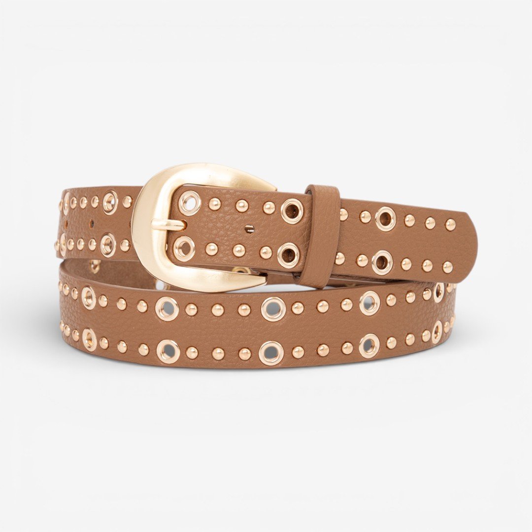 Cinto Feminino De Ilhós Cáqui