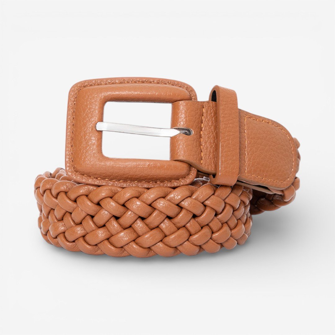 Cinto Feminino Trançado Caramelo Claro
