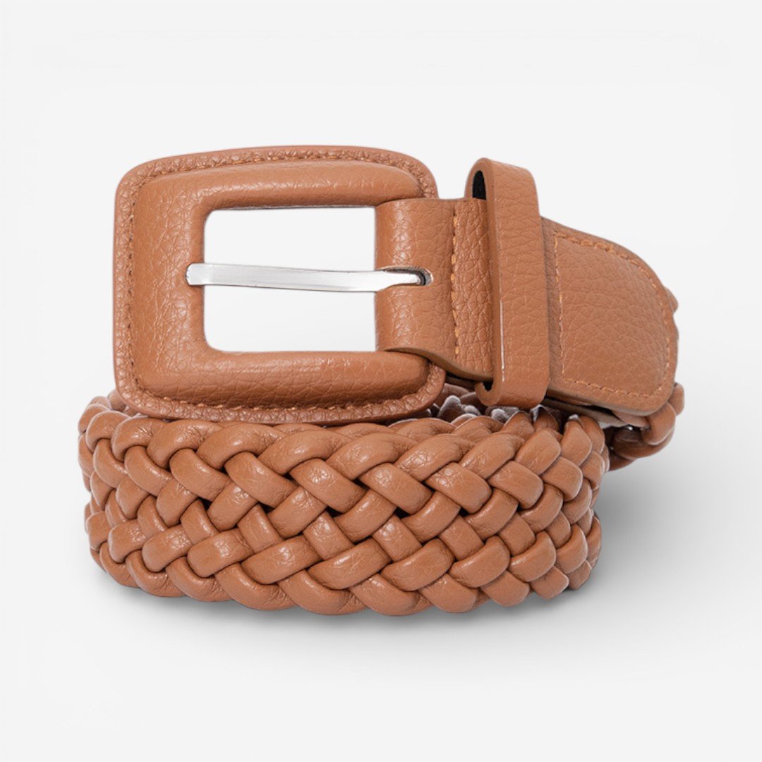 Cinto Feminino Trançado Caramelo Escuro Marrom 2