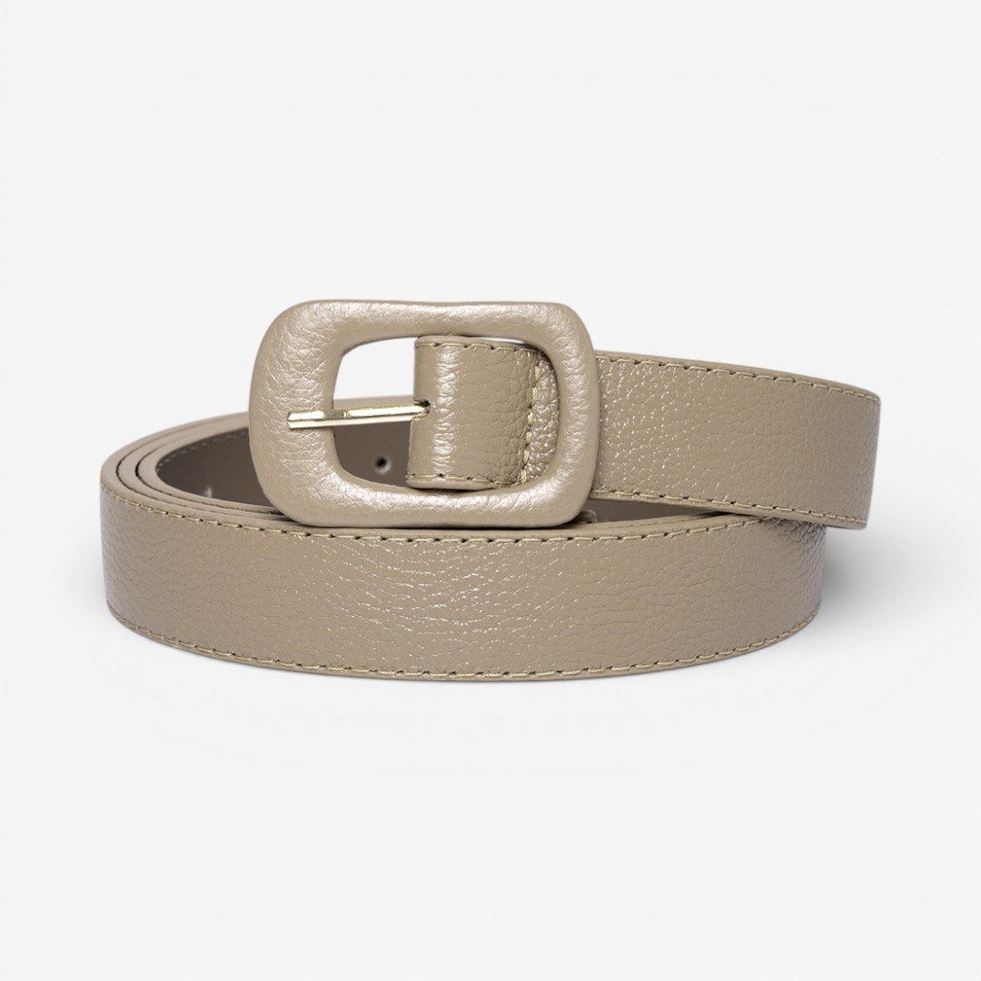 Cinto Feminino Plus Size Em Couro Bege