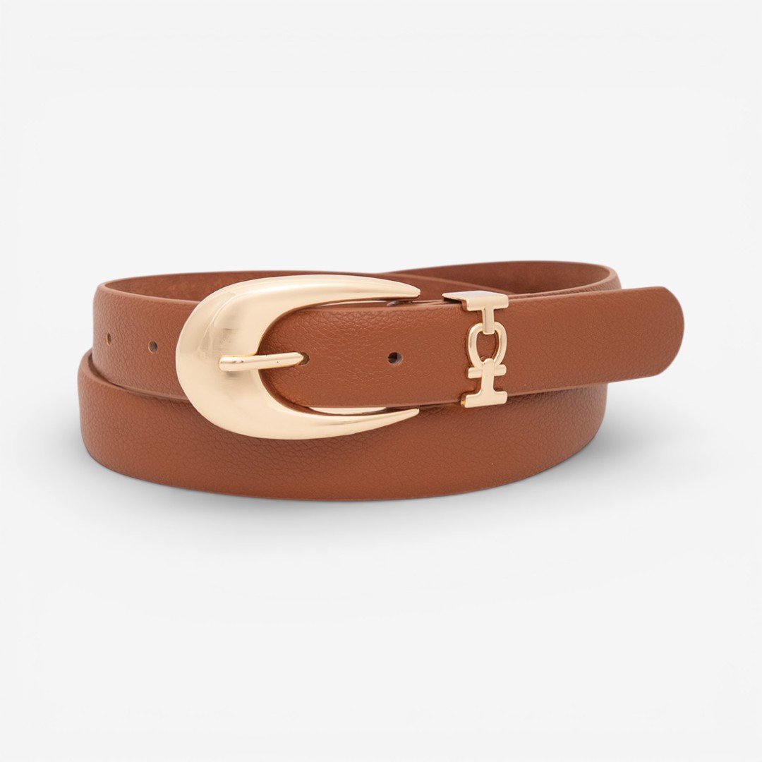 Cinto Feminino Fivela Metal Caramelo Marrom 2