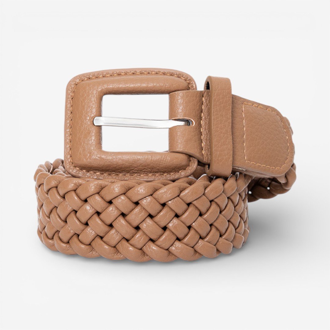 Cinto Feminino Trançado Bege Marrom Claro 2