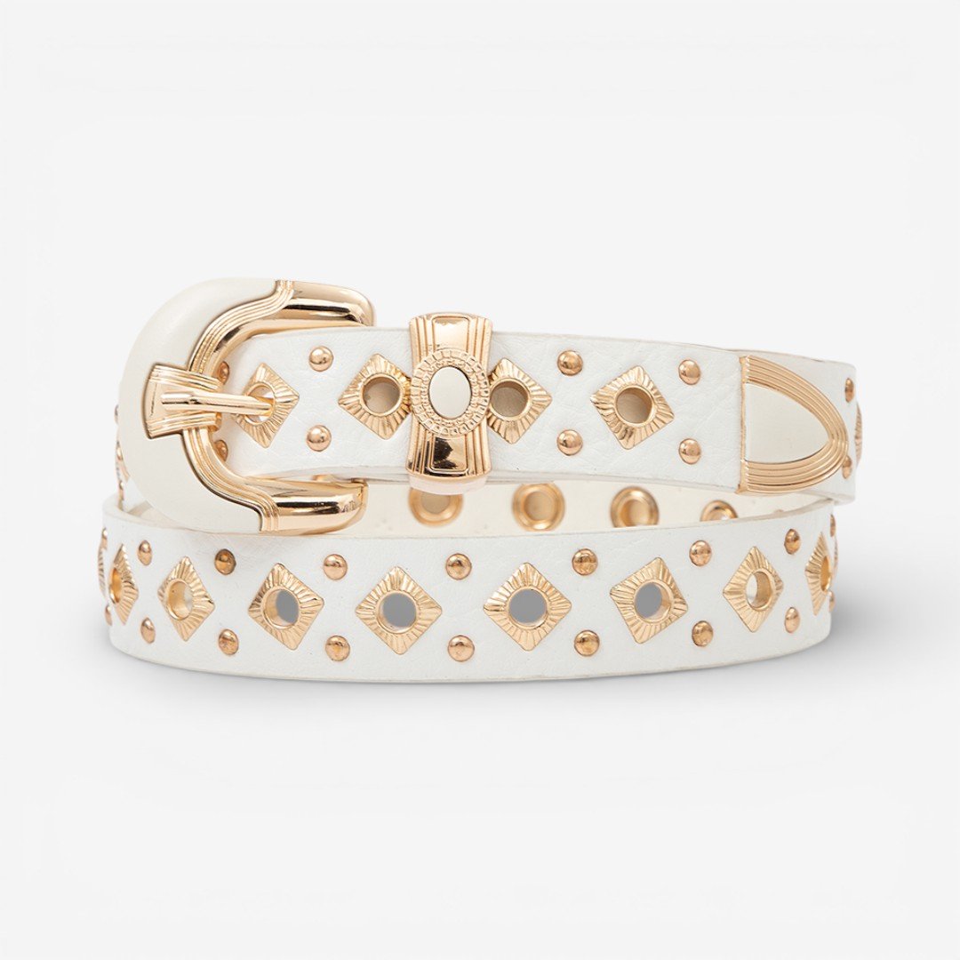 Cinto Feminino Com Ilhós Branco