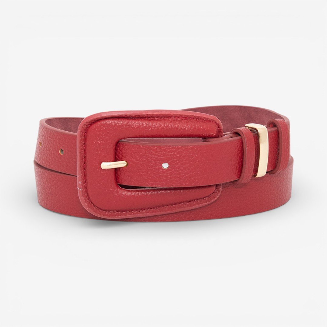Cinto Feminino Fivela Encapada Vermelho Vermelho 2