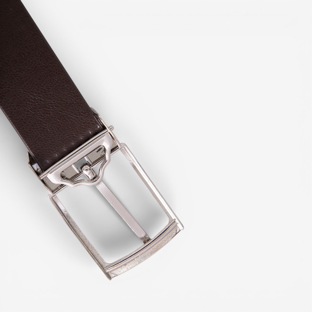 Cinto Masculino Dupla Face Fivela Giratória Preto 4