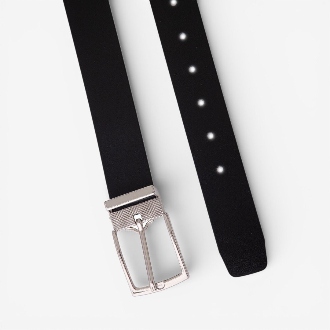 Cinto Masculino Dupla Face Fivela Giratória Preto 5