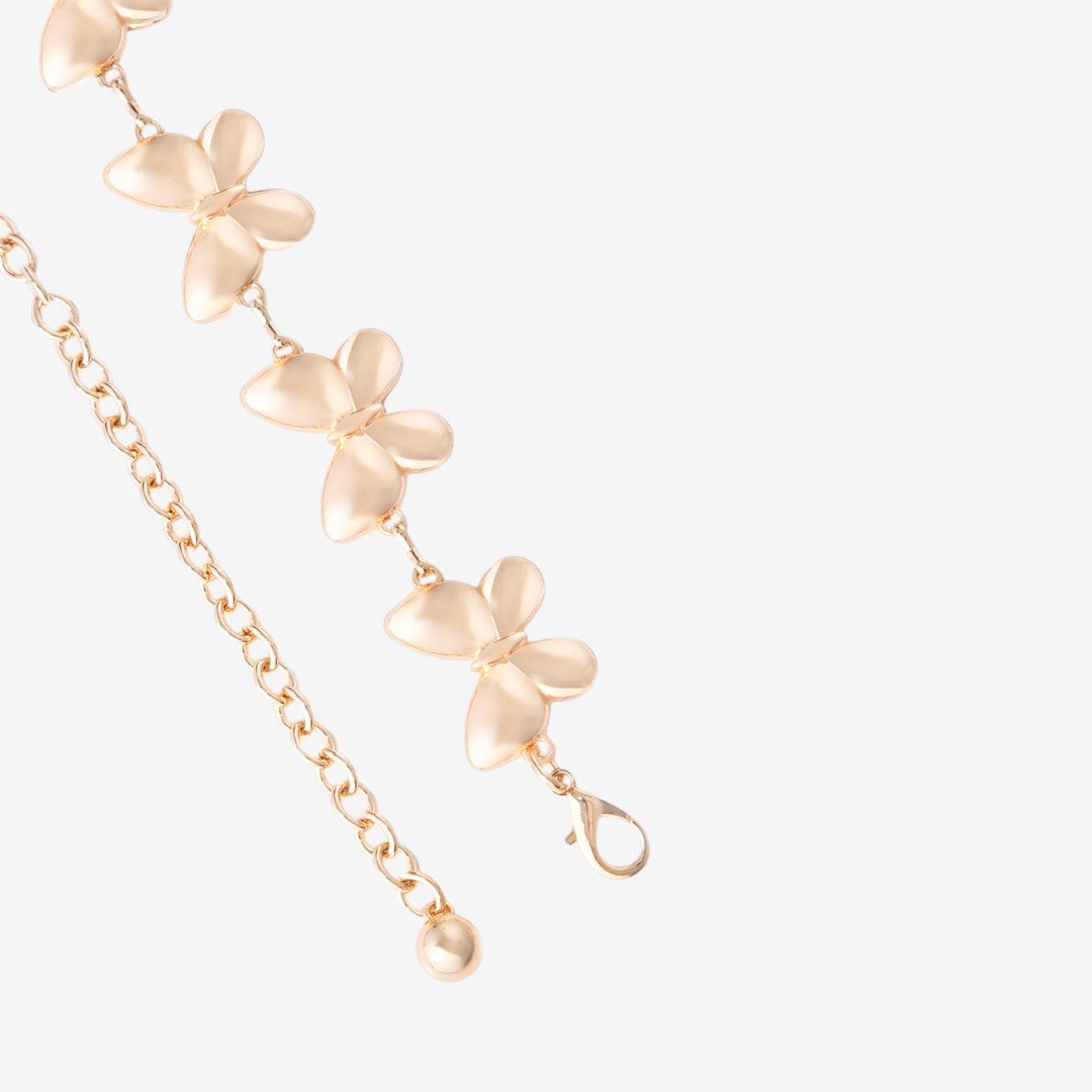 Cinto Feminino Corrente Borboleta Dourado Dourado 2