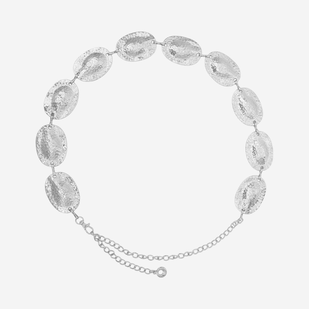 Cinto Feminino Corrente Orgânica Prata Prata 2