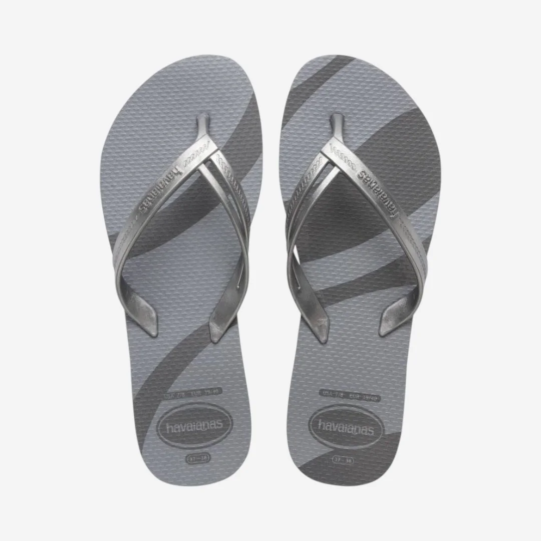 Chinelo Havaianas Elegance Print Cinza Cinza 2