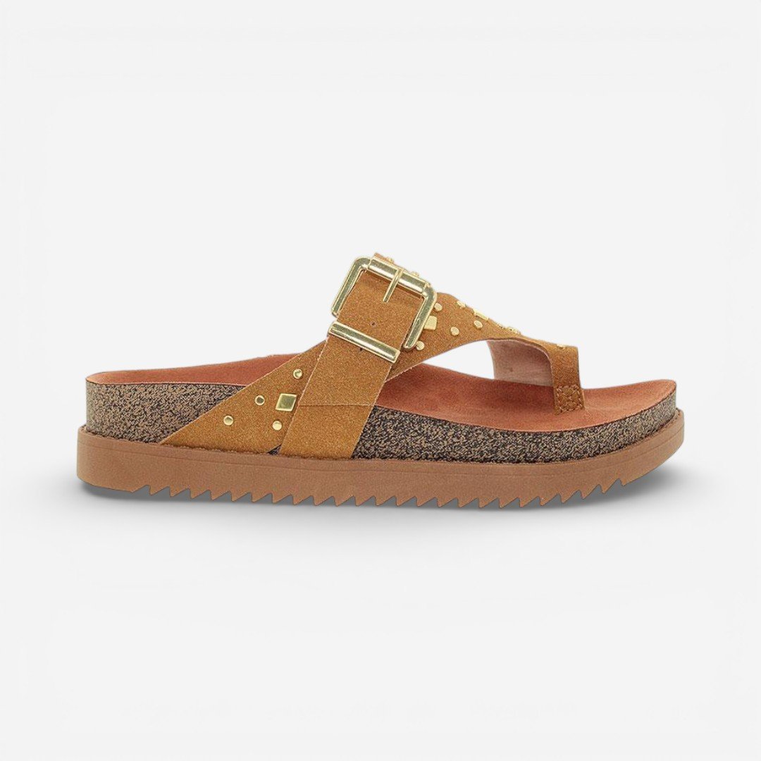 Tamanco Papete Moleca Camurça Caramelo