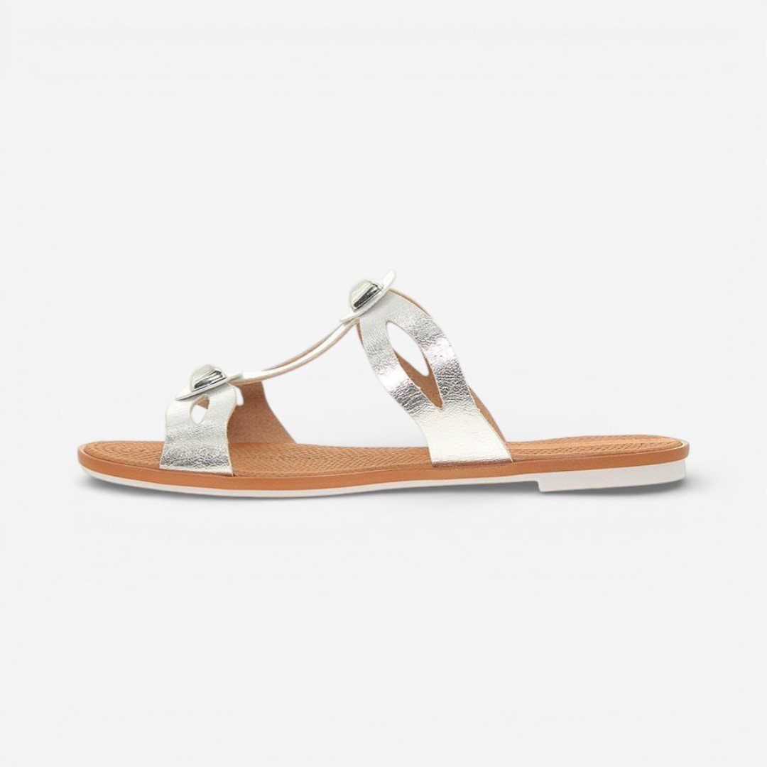 Rasteira Moleca Metalizada Prata Prata 3