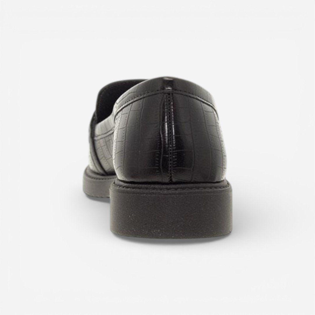 Sapato Loafer Moleca Croco Preto Preto 5