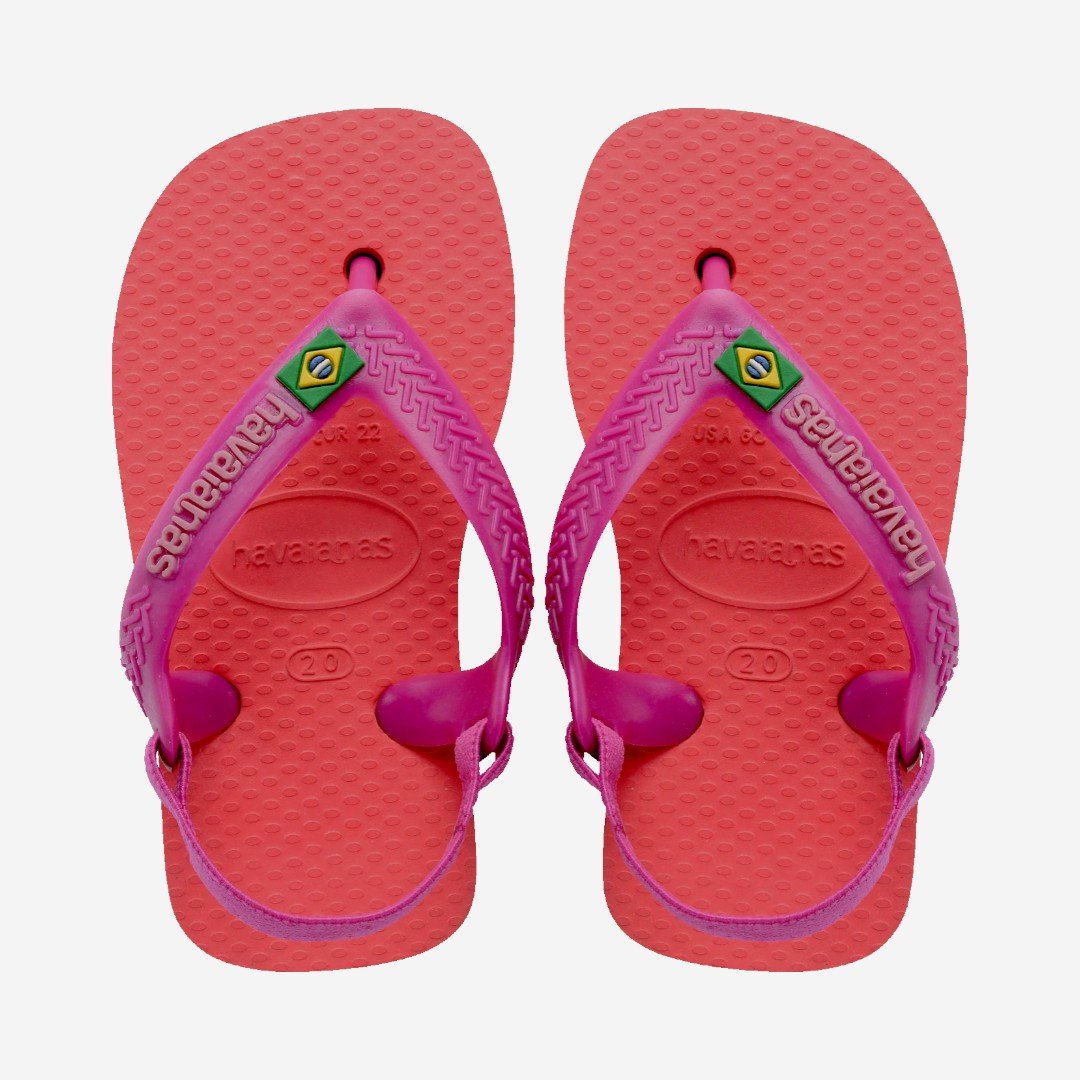 Chinelo Havaianas Baby Brasil Logo Coral