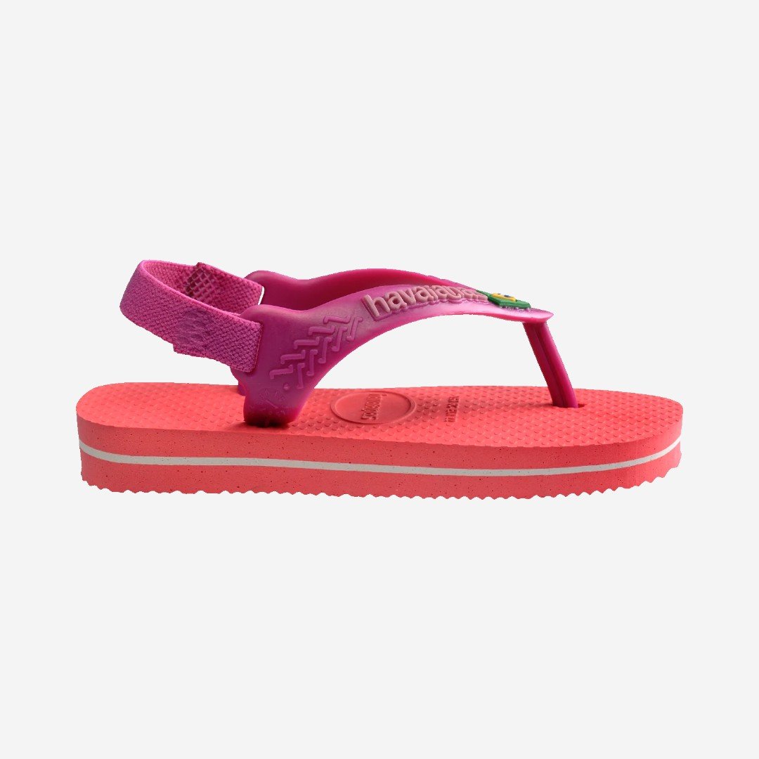 Chinelo Havaianas Baby Brasil Logo Coral Rosa 4